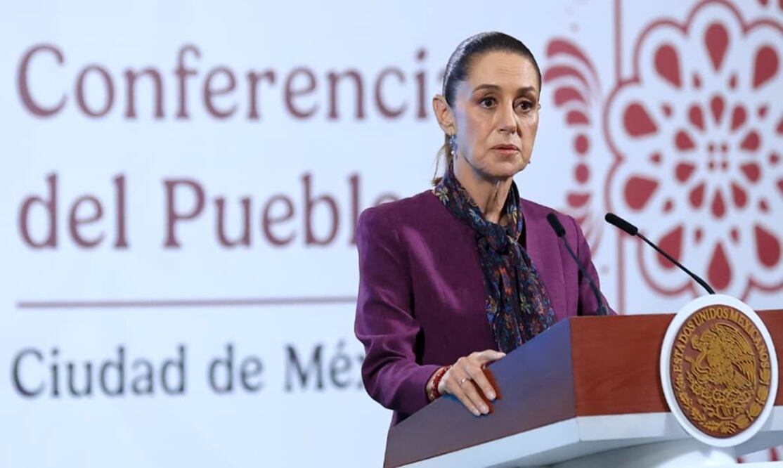 La presidenta Claudia Sheinbaum Pardo durante la mañanera del 3 de septiembre d e2025. Foto: Fernanda Rojas/EL UNIVERSAL