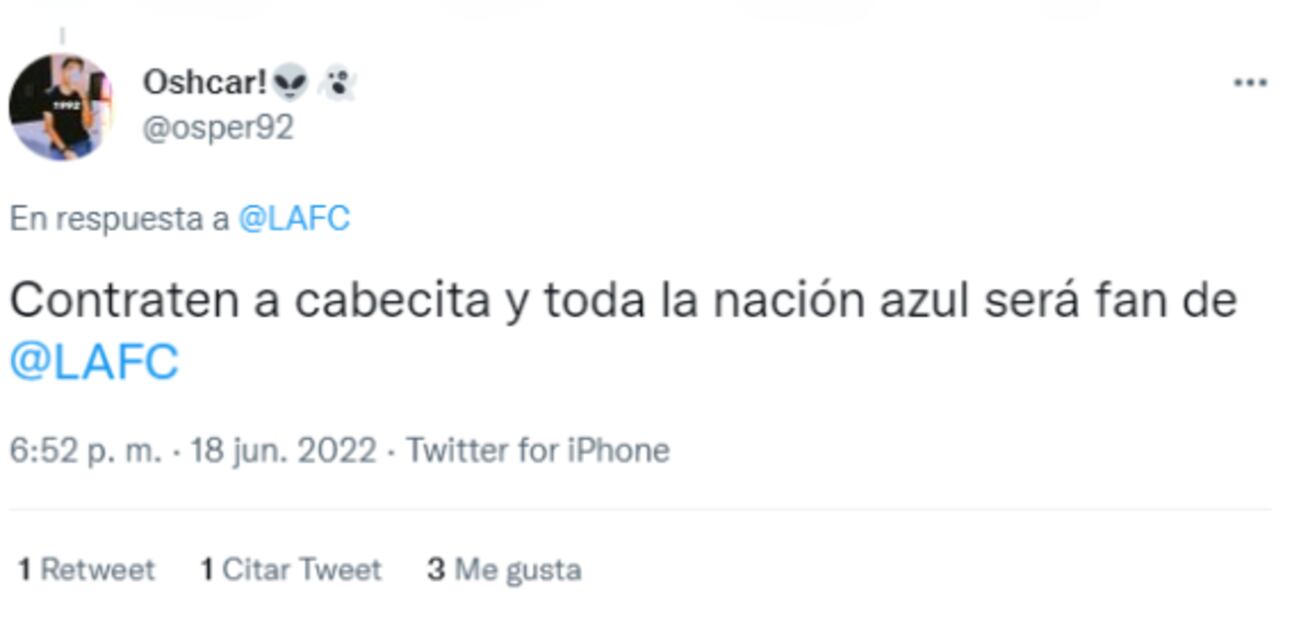 Fans de Cruz Azul piden ayuda al LAFC para que compren al Cabecita Rodríguez