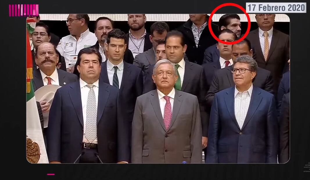 Juan Pablo Penilla en un evento encabezado por el entonces presidente Andrés Manuel López Obrador. Foto: captura de pantalla tomada de Latinus