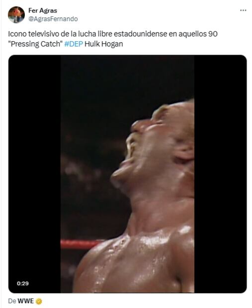 Despiden a Hulk Hogan con las mejores frases e imágenes; usuarios le rinden tributo en X. f¿Fuente: X