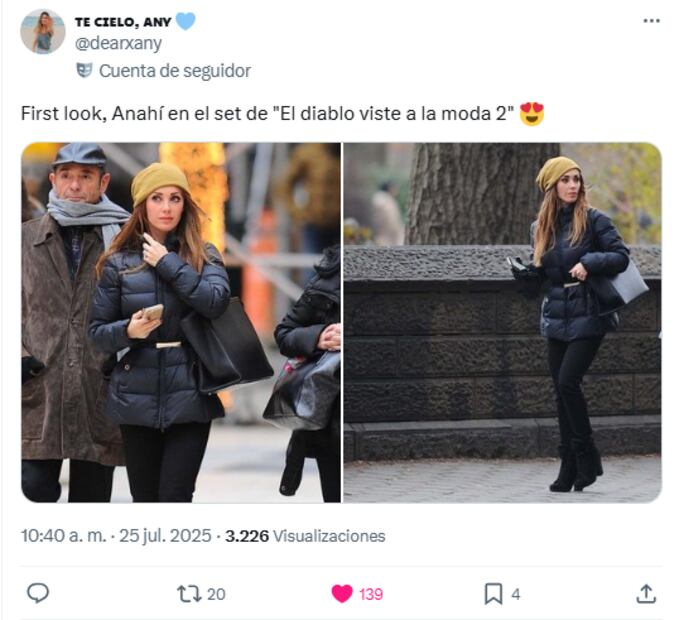 Memes por las grabaciones de El diablo viste a la moda 2. Foto: X