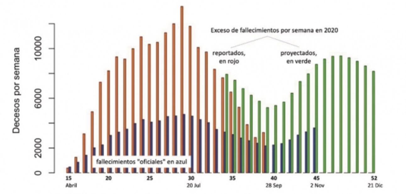 La dimensión del Covid: 2020 tendrá un exceso de muertes de 280 mil personas