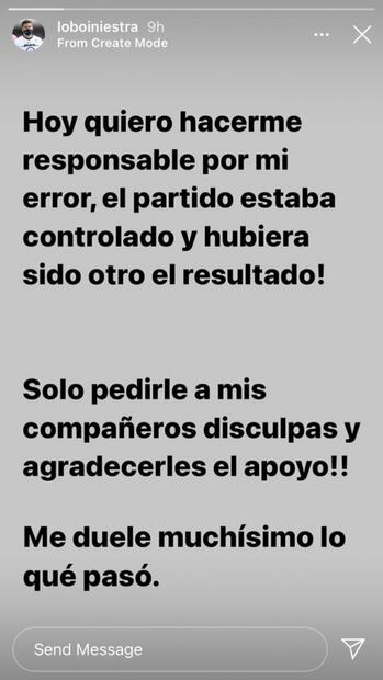 Andrés Iniestra se disculpa tras su expulsión en el Clásico Capitalino