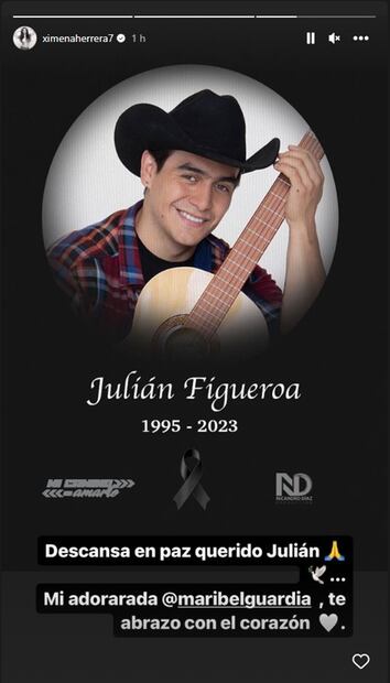 La actriz Ximena Herrera se despidió de Julián Figueroa, a través de redes sociales.
Foto: Instagram
