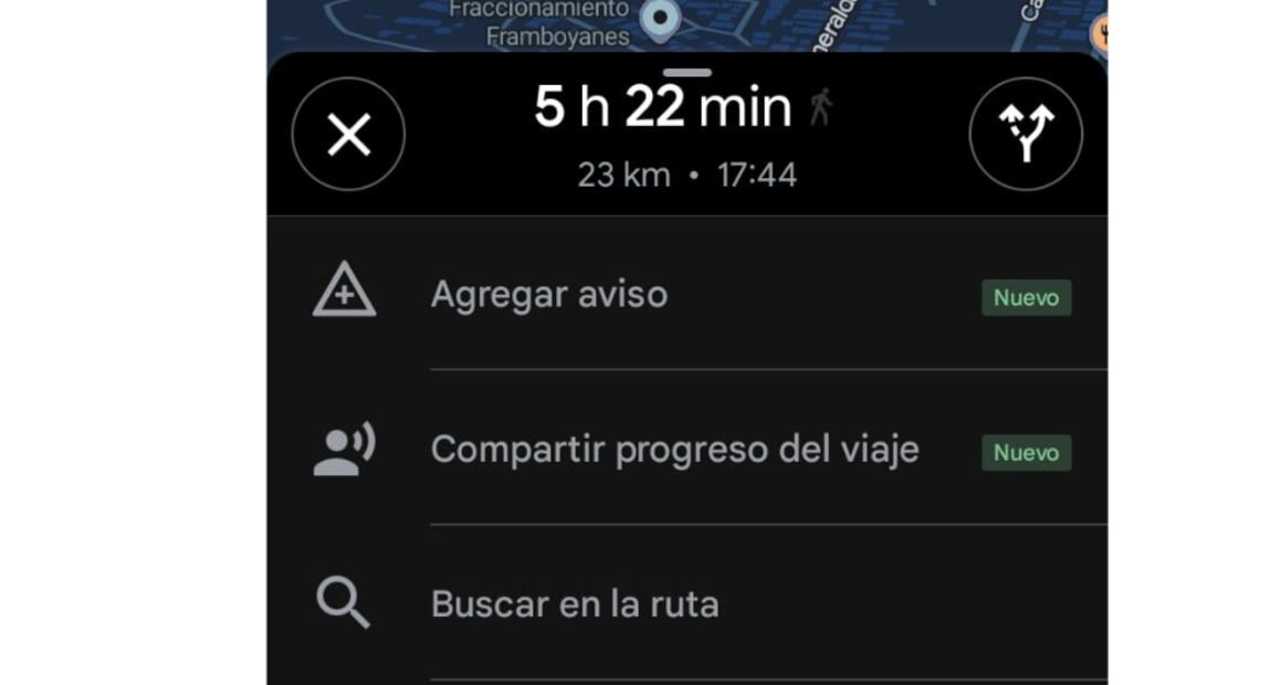Ahora puedes compartir tu viaje desde Google Maps con las personas de tu confianza. Foto: Captura de pantalla