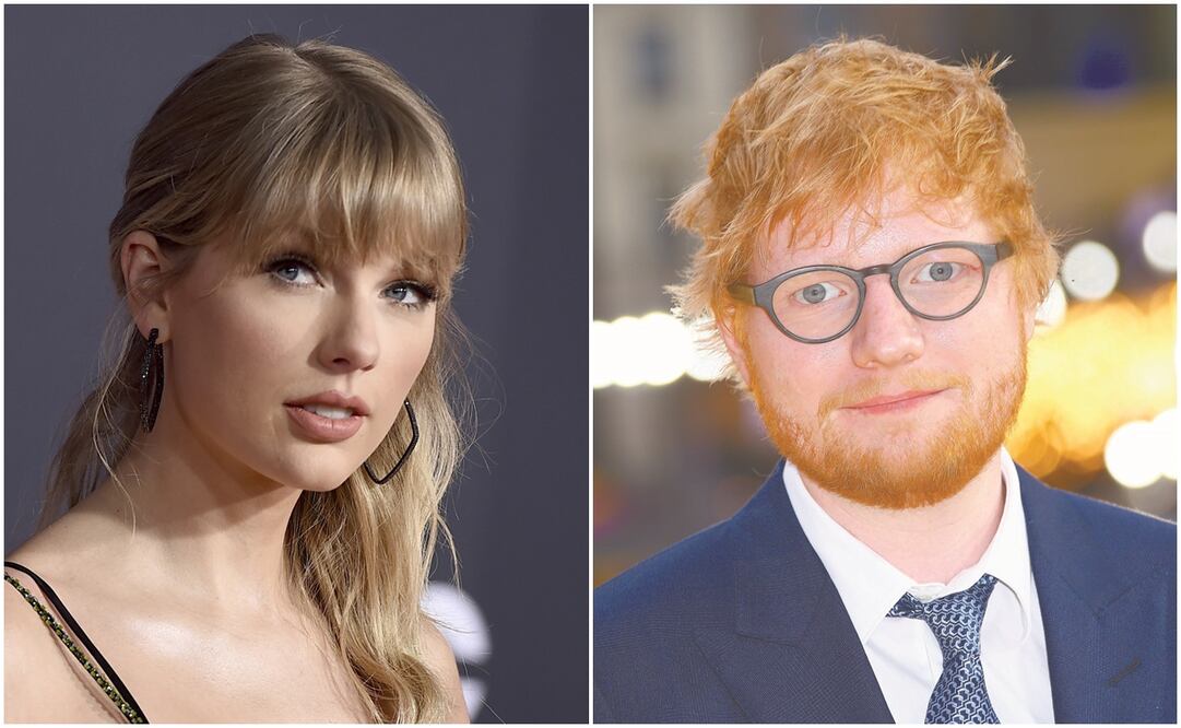 Taylor Swift y Ed Sheeran. Fotos: AP