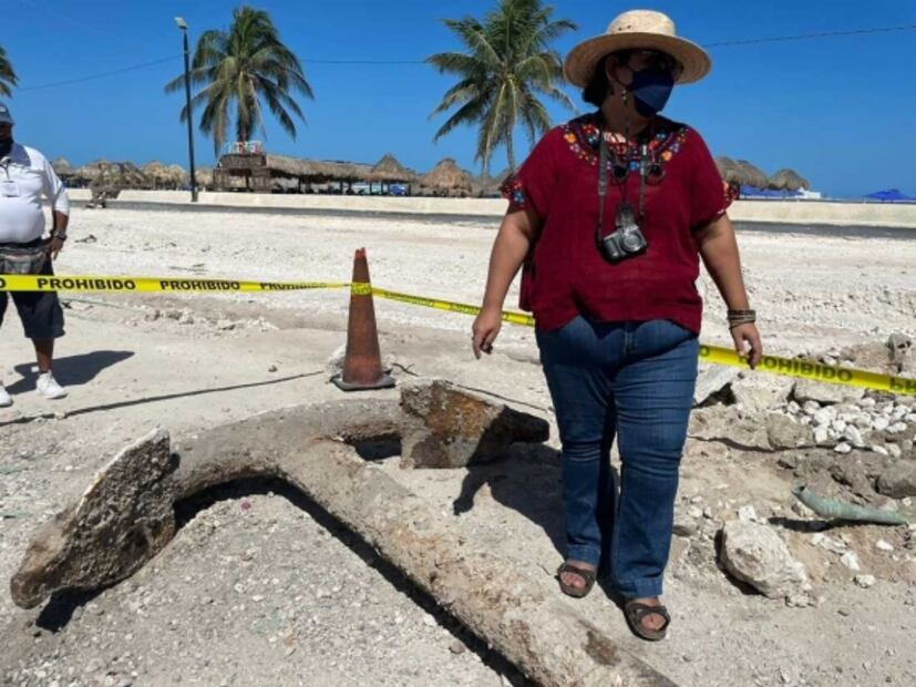 Descubren ancla antigua de 1.5 toneladas en Yucatán