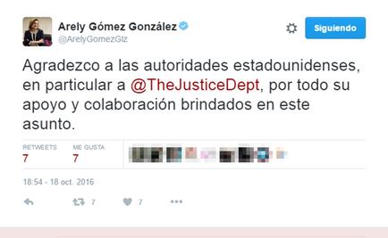 Agradece Arely Gómez a EU por extradición de Zhenli Ye Gon