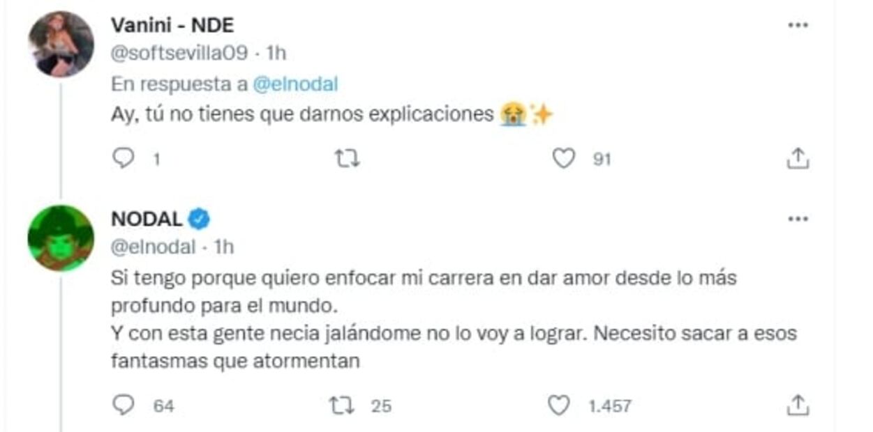 Nodal se lanza contra la mamá de Belinda: "20 años recogiendo los frutos de su hija hasta dejarla sin nada"