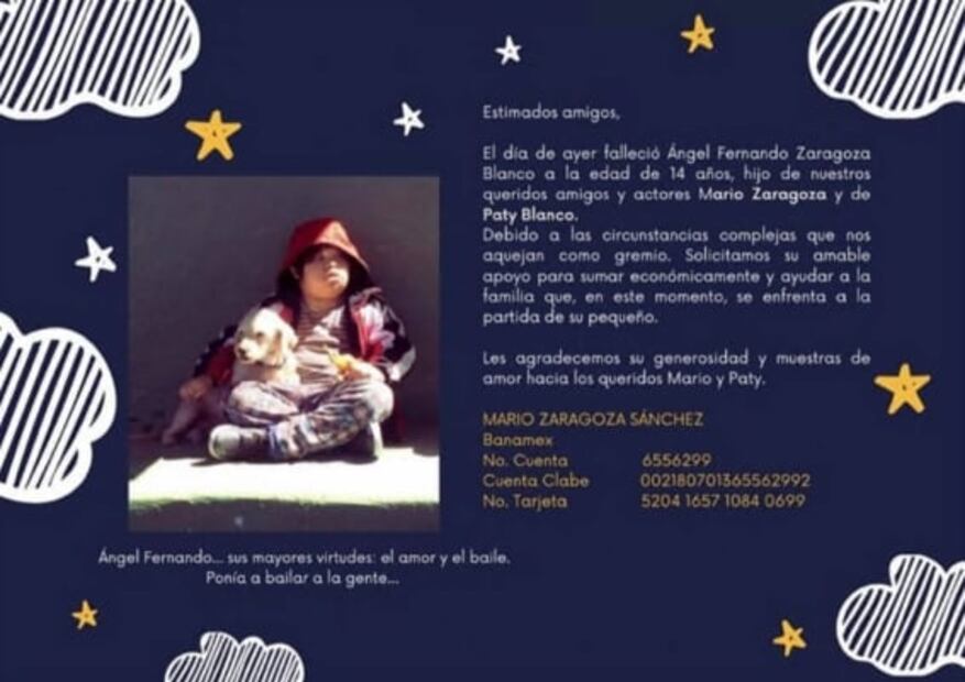 El actor Mario Zaragoza recibe apoyo tras la muerte de su hijo de 14 años
