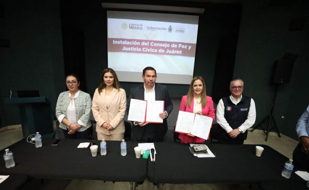 Anuncian instalación del primer Consejo de Paz y Justicia Cívica del país en Ciudad Juárez (03/07/2025). Foto: Especial