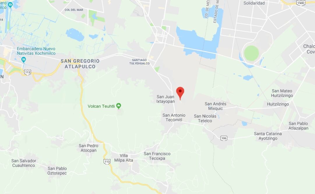 Lugar, aproximado. Mapa de Google