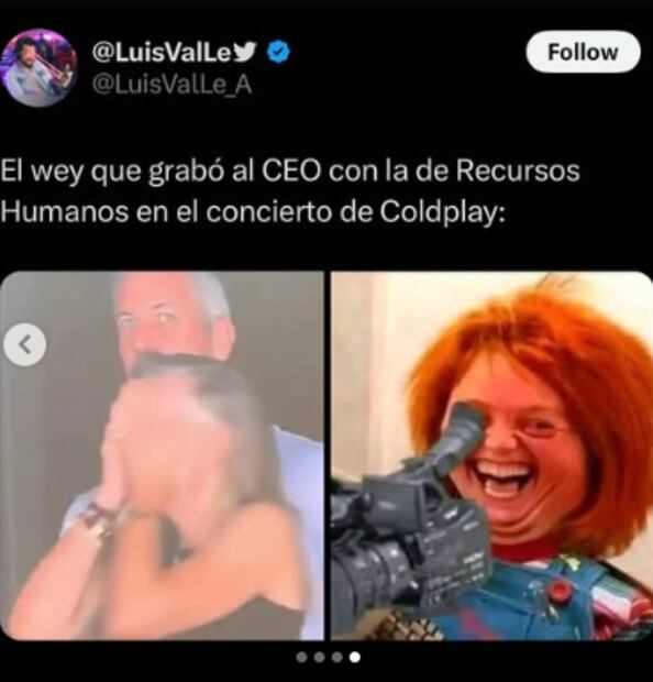 Usuarios reaccionaron a la infidelidad de Andy Byron en el concierto de Coldplay con sus mejores memes. Foto: Captura de pantalla