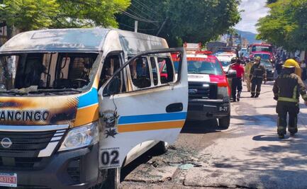 Domingo violento en Guerrero: incendian 3 unidades de transporte público en Chilpancingo