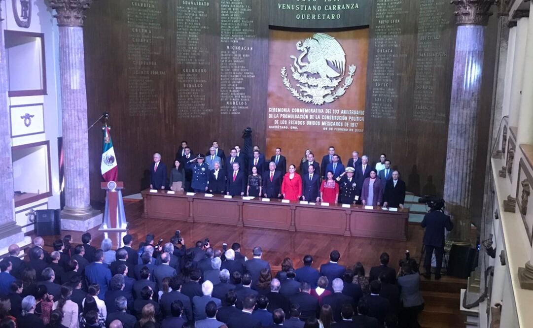 Ceremonia por el CIII Aniversario de la Promulgación de la Constitución de los Estados Unidos Mexicanos. Foto: Twitter @tsjqro