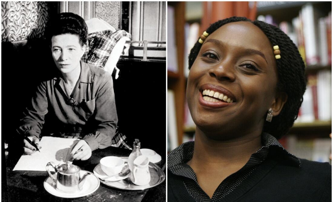 Simone de Beauvoir izq) y Chimamanda Ngozi Adichie der). Foto: Archivo