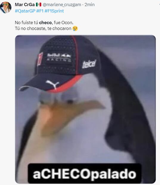 Los mejores memes del accidente de Checo Pérez en el GP de Qatar