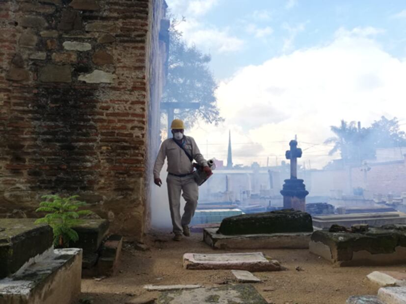 Tras mil 310 casos de dengue, nebulizan 138 cementerios de Oaxaca 