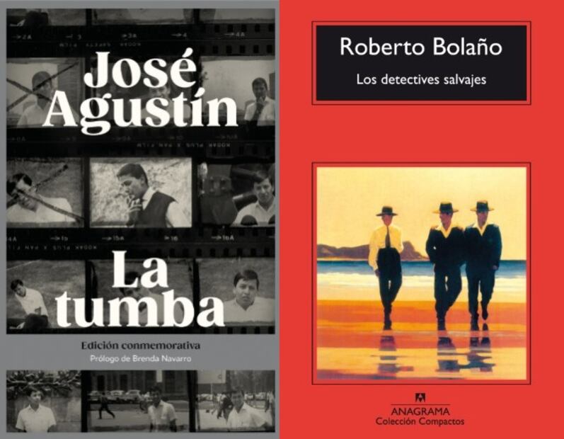 34 años antes de que Roberto Bolaño publicara Los detectives salvajes, José Agustín nos ofrece, en La Tumba, una tipología de personajes rebeldes. Portadas de La tumba y de Los detectives salvajes/ Alfaguara y Anagrama
