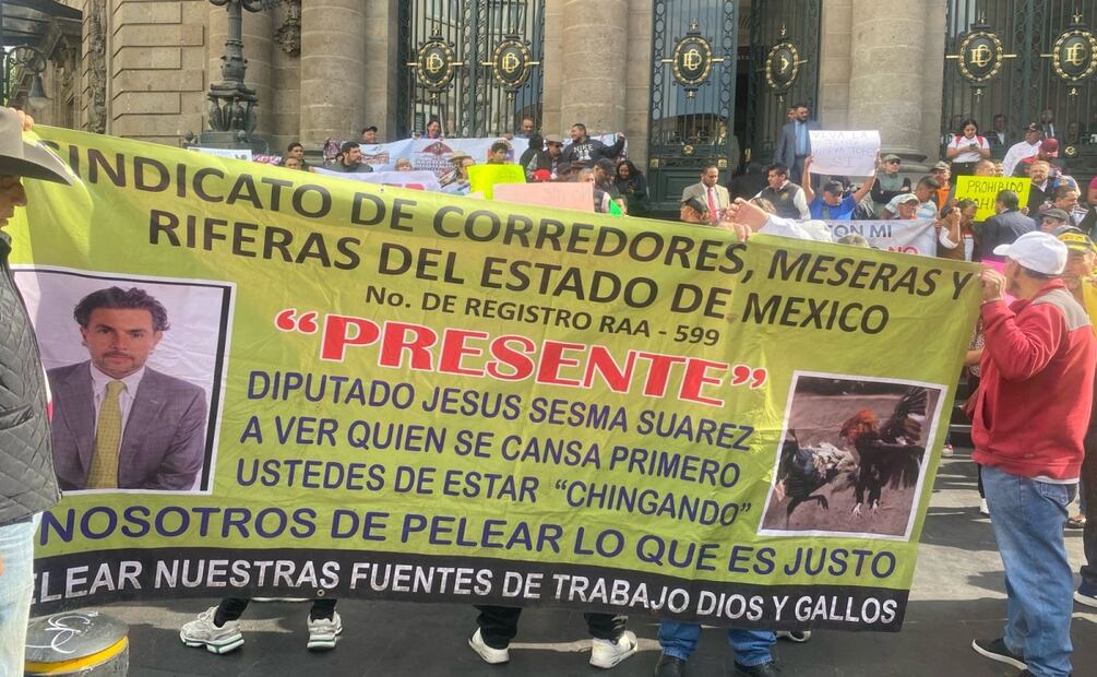‘Es nuestro sustento, queremos trabajar’; galleros y taurinos se manifiestan contra iniciativa para prohibir corridas de toros y peleas de gallos. Foto: Omar Díaz