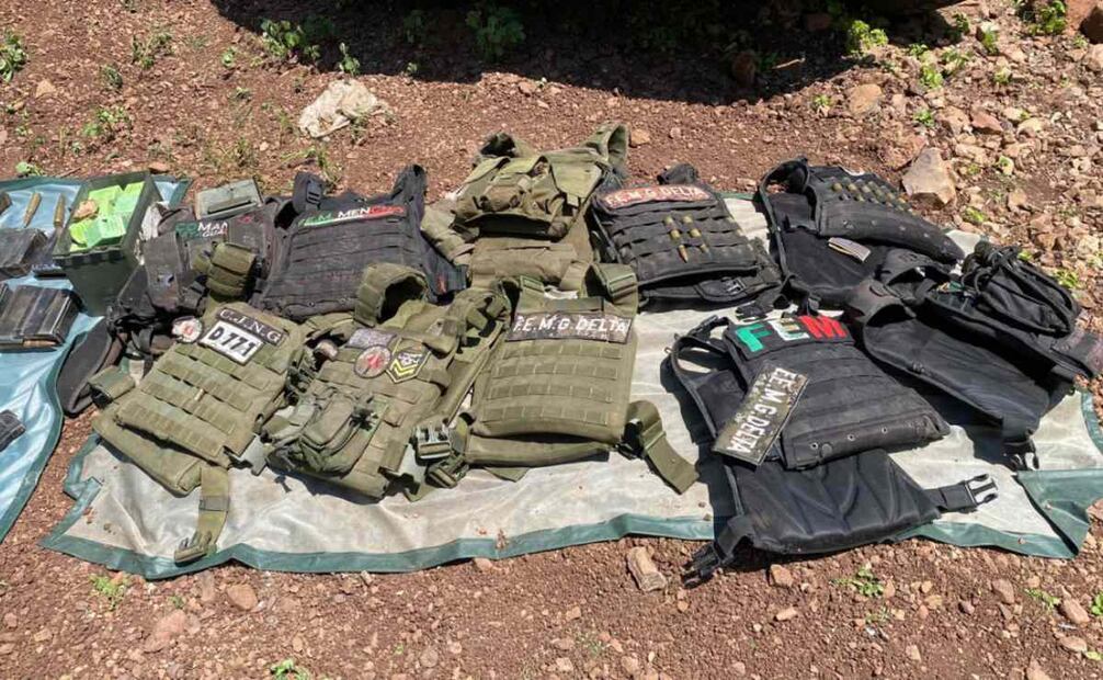 Elementos del CJNG asegurados por autoridades (17/07/2025). Foto: Especial