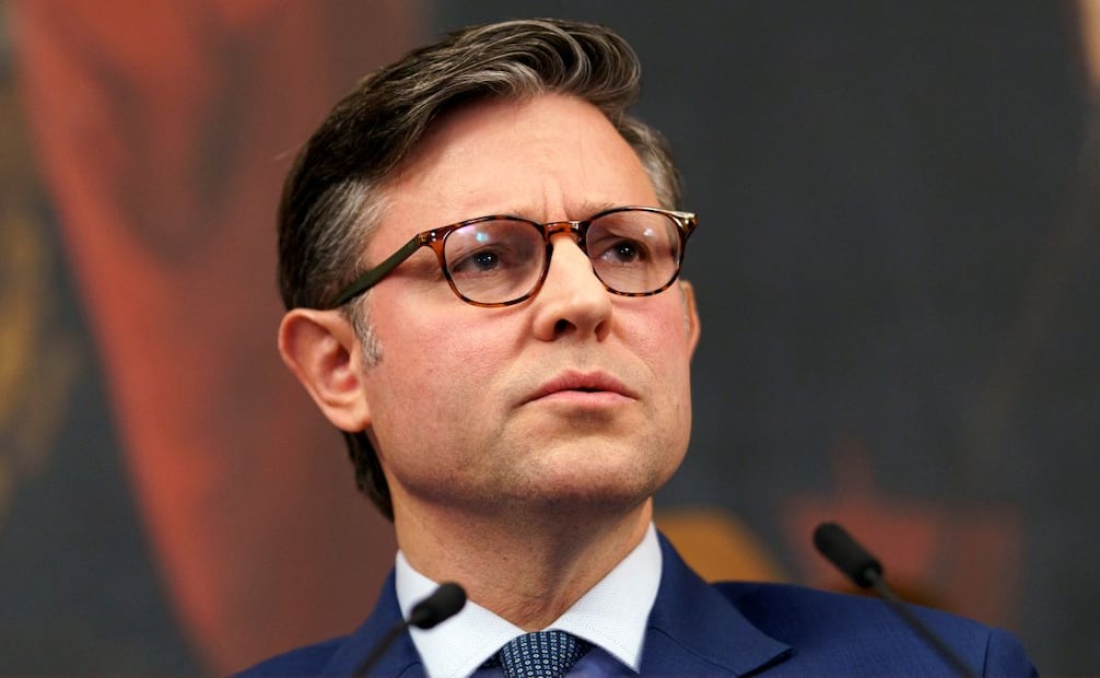 El presidente de la Cámara de Representantes de Estados Unidos, Mike Johnson, ofrece una conferencia de prensa en el Capitolio, Washington D. C., EE. UU., el 16 de septiembre de 2025. Foto: EFE
