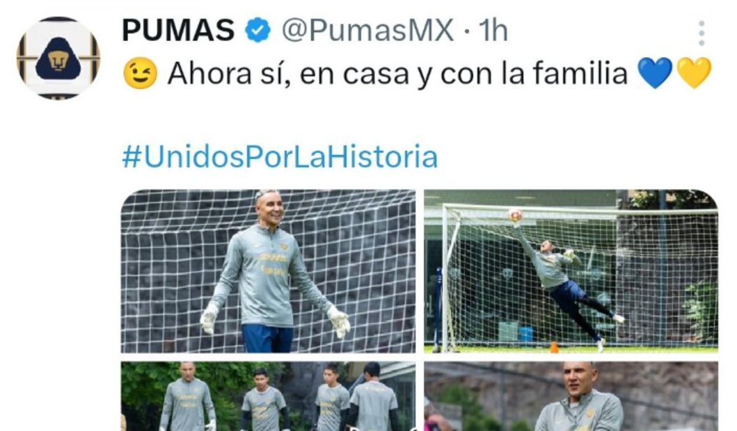 Keylor Navas fue presentado con el Club Universidad. FOTO: PUMASMX