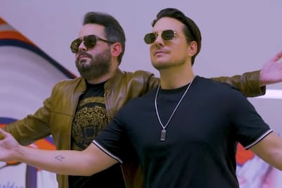 El espectacular maquillaje drag de Vadhir y José Eduardo Derbez