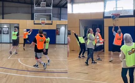 Abuelitos se vuelven virales en TikTok jugando basquetbol 