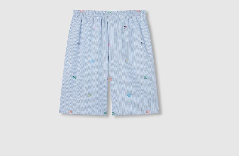 El look de Cristian Castro se completa con un short Gucci de algodón a rayas valuado en $19,000. Foto:Gucci.com