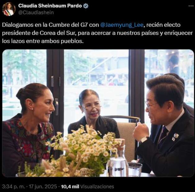 Sheinbaum sostiene reunión con el presidente electo de Corea del Sur. Foto: Captura de pantalla