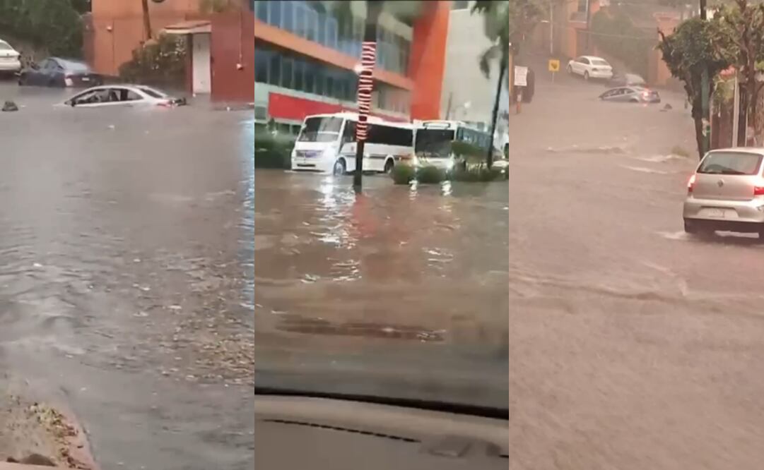 Lluvias causan severas inundaciones en calles de Cuernavaca. Foto: Especial.