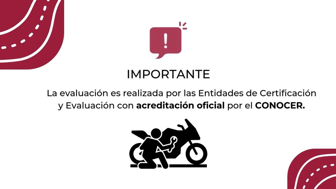El examen para la certificación de motociclistas se realiza bajo la acreditación del CONOCER. Foto: X @Semov_Edomex