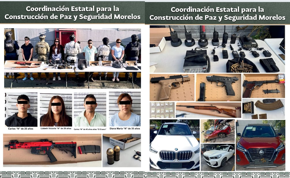 Las personas detenidas y lo asegurado fue presentado a disposición ante el Agente del Ministerio Público.
Foto: Especial.