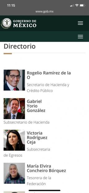 Secretaría de Hacienda actualiza portal web; Ramírez de la O ya aparece como titular