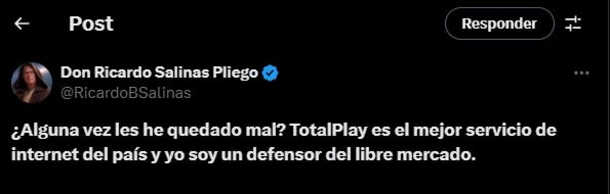 Salinas Pliego ve a Totalplay como “el mejor internet del país” pese a ajuste de precios. Foto: Captura de pantalla
