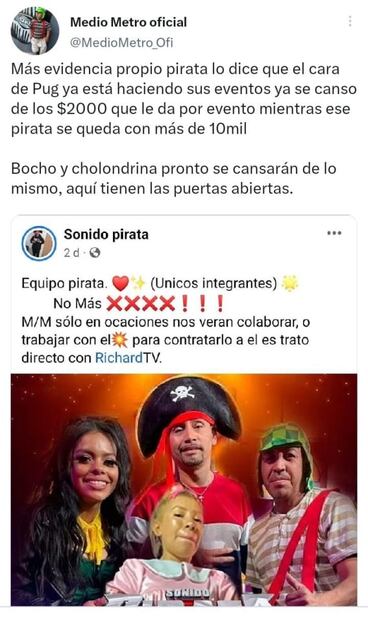 ¿Nuevo Medio Metro ya no es parte de Sonido Pirata?, el original lanza controvertido mensaje 
