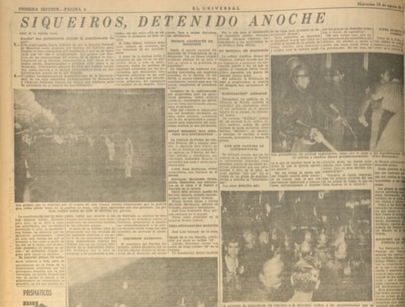 Cuando Siqueiros fue detenido por "disolución social" y "olvidó todo" a media declaración