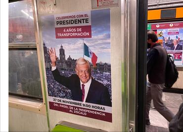 Morena y sindicato de trabajadores del Metro se deslindan de propaganda sobre marcha de AMLO