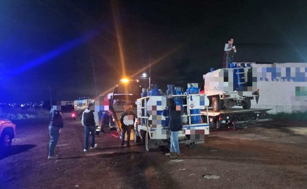 Elementos de seguridad resguardan tanques de gas (10/09/2025). Foto: Especial