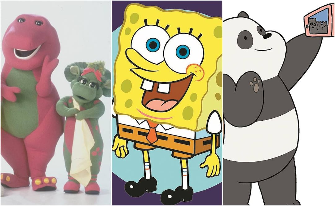 “Barney y sus amigos”, “Bob Esponja” y  “Escandalosos”. Foto: Especial