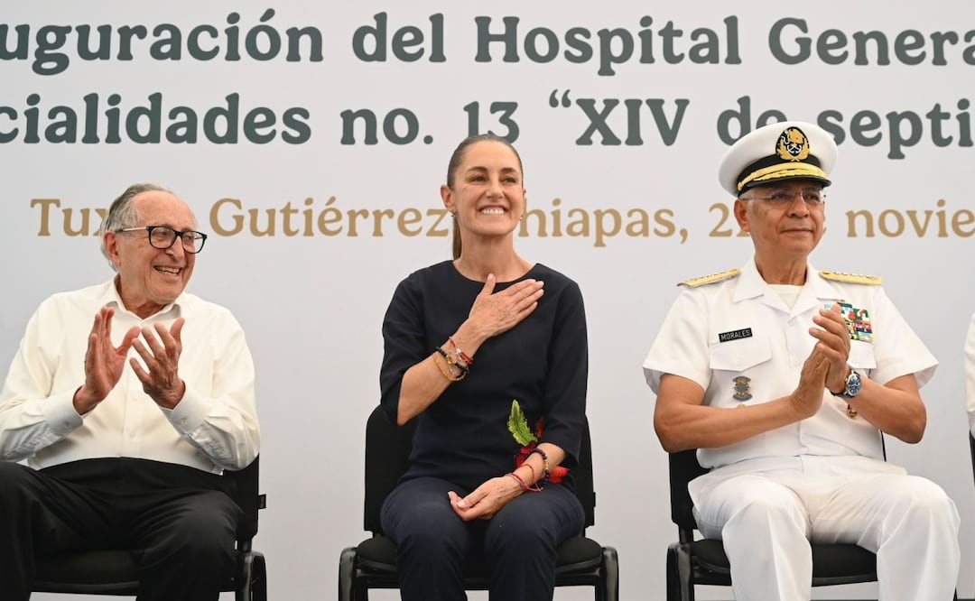 Presidenta Claudia Sheinbaum durante inauguración del hospital de especialidades en Tuxtla Gutiérrez, Chiapas (21/11/2025). Foto: Especial