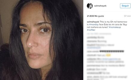 Salma Hayek, sin filtro ni maquillaje