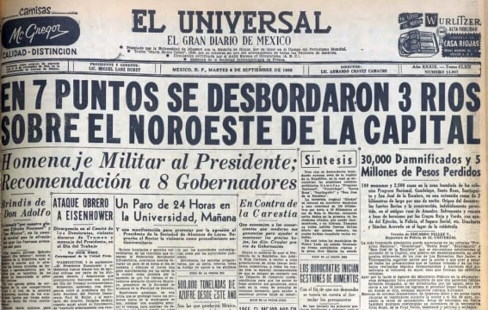 El diluvio que desbordó los ríos de la CDMX en 1955