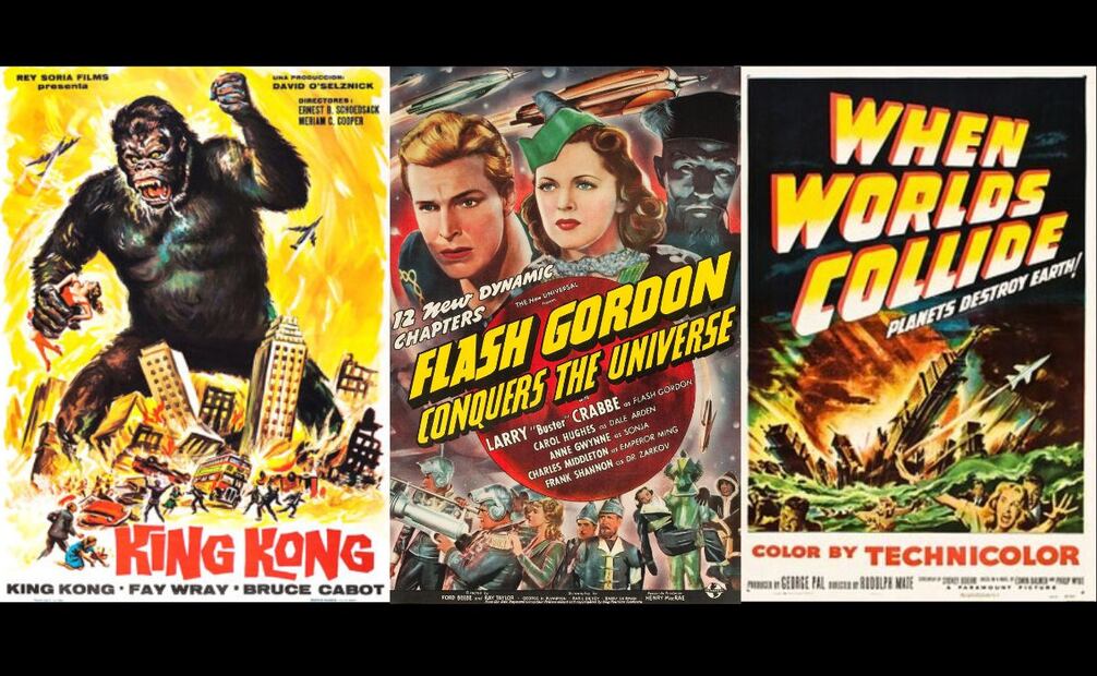 "King Kong" (1933), "Flash Gordon" (1936) y "Cuando los mundos chocan" (1951) fueron otros ejemplos de cine B homenajeados por O'Brien. IMDb.
