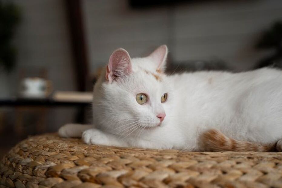 La sordera es más común en los gatos blancos, pero no una regla absoluta. Fuente: Freepik.