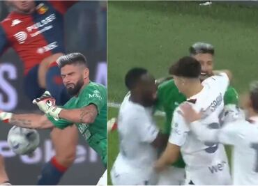 VIDEO: La espectacular atajada de Olivier Giroud en su partido con el AC Milan