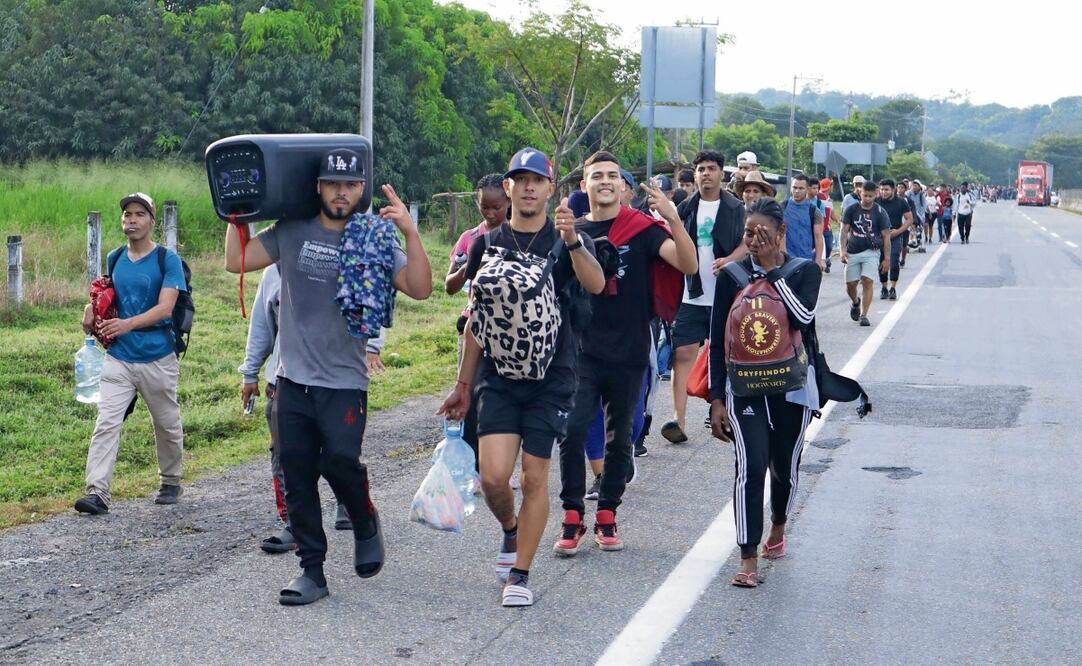Alrededor de 2 mil migrantes salieron de Tapachula, Chiapas, la mañana de este lunes. Quieren llegar a la frontera norte antes del 20 de enero. Foto: Damián Sánchez / CUARTOSCURO