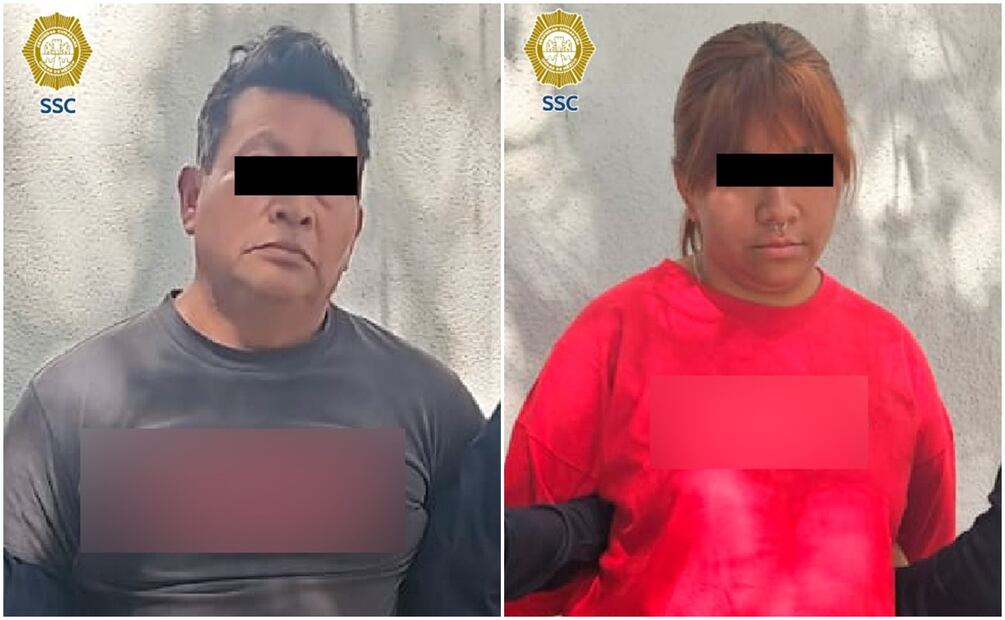 Detienen a una mujer y un hombre por su probable participación en el homicidio de un adulto mayor en la Miguel Hidalgo, CDMX (7/12/2024). Foto: Especial