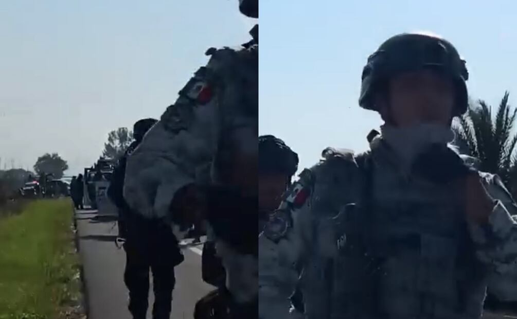 Elementos de la GN y policías de Celaya agreden a periodista durante una transmisión (29/01/2025). Foto: Captura de video